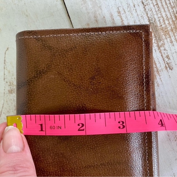 NEW YORKER brown split genuine cowhide marbled leather wallet vintage 70s RaRe - Picture 12 of 12